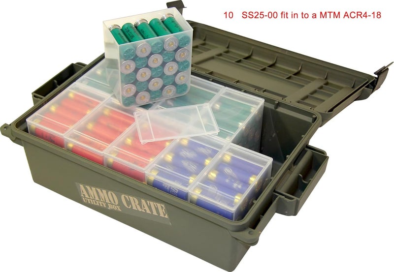 MTM SS25-00 Shell Stack 25 Round Compact Shotshell Storage Box, Clear See-Thru, Small, USA Made - Image 4